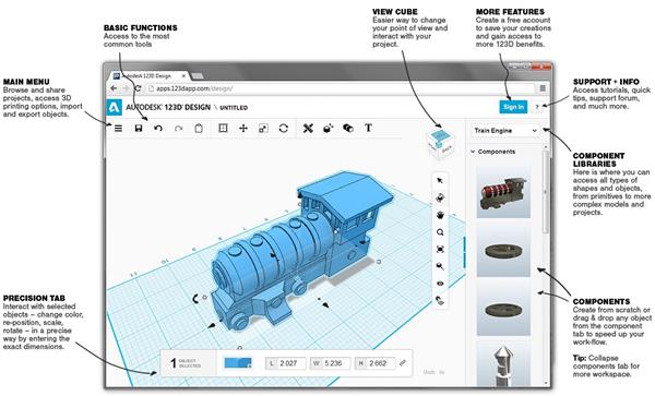 Software gratuito de modelagem 3D, Projeto 3D online